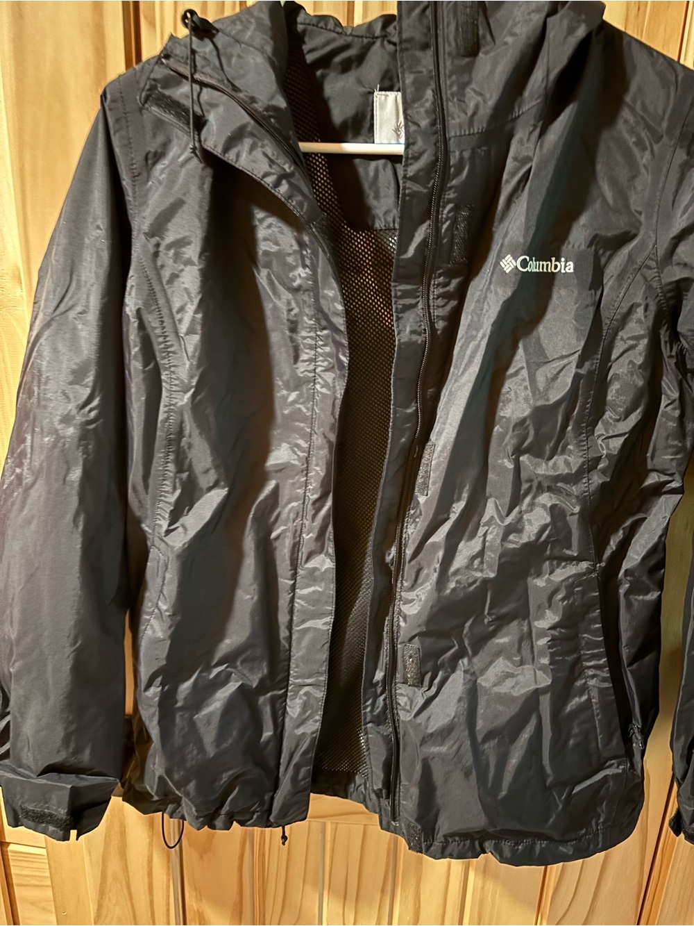 Columbia Black Jacket with Blue Trim
